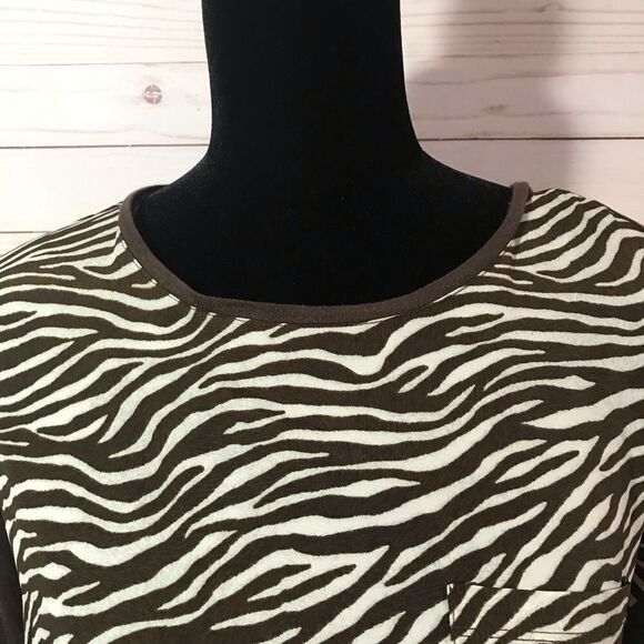 Michael Kors Brown Animal Print Blouse - Picture 2 of 8